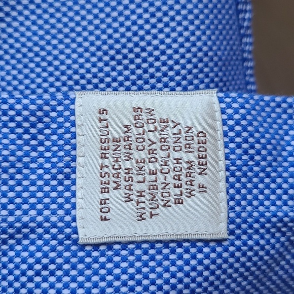 EUC Peter Millar Button Down Shirt Men's sz XL Blue Mini Check Long Sleeve Shirt - Picture 6 of 8